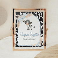 Blue Boho Highland Cow Babydusche Windelwanne Wind