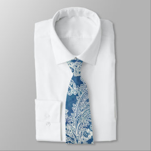 Blue Boho Lace Paisley Pattern Krawatte