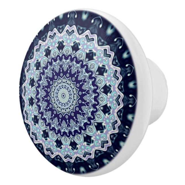 Blue Boho Mandala Keramikknauf (Rechts)
