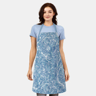Blue Boho Paisley Pattern Schürze
