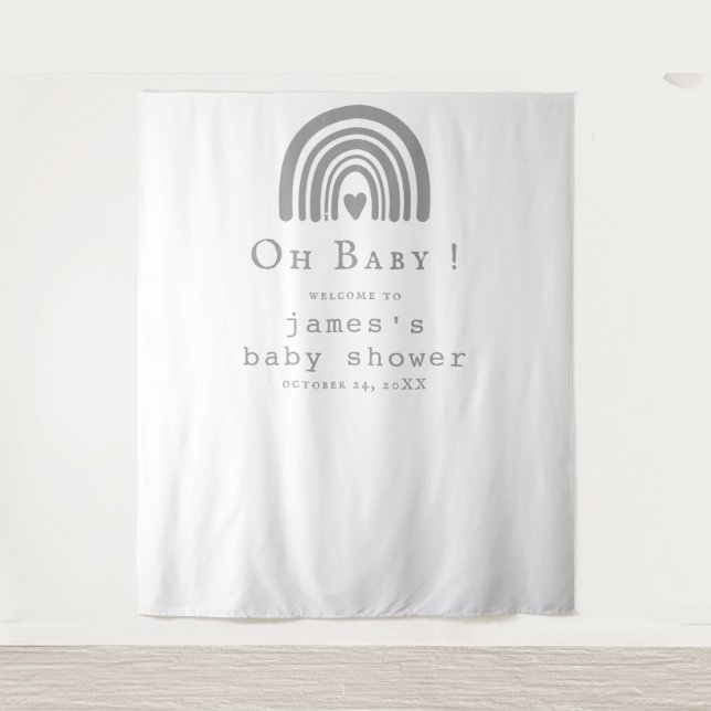 Blue Boho Rainbow Baby Duschvorhang Wandteppich (Vorderseite)