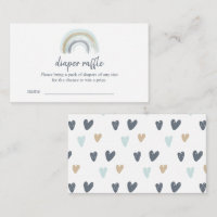Blue Boho Rainbow Diaper Raffles Tickets