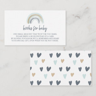 Blue Boho Regenbogenbücher für Beipackzettel Begleitkarte