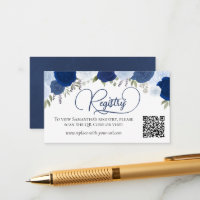 Blue Boho Rose Brautparty Registrierung QR-Code
