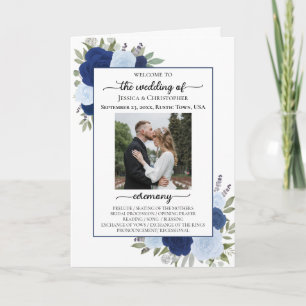 Blue Boho Rose Zeremonie und Hochzeit von Empfänge Programm