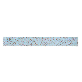 Blue & Boho Terracotta Brown Dots Baby Dusche Satinband