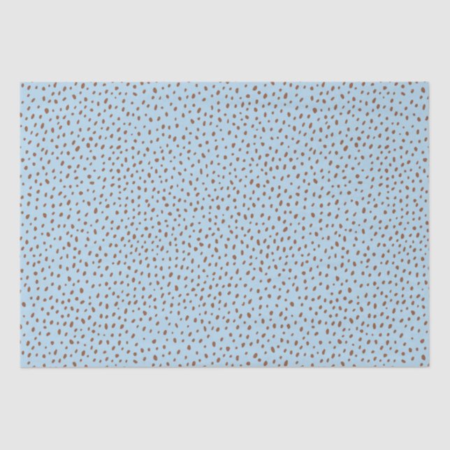 Blue & Boho Terracotta Brown Dots Baby Dusche Seidenpapier (Vorderseite)