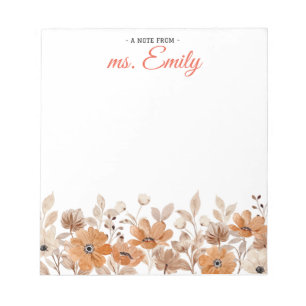 Blue Boho Wasserfarbbänder Personalisiert Notizblock