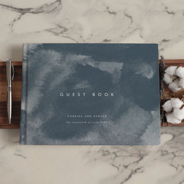 Blue Boho Watercolor Wedding Gästebuch (Blue Boho Watercolor Wedding Guest Book)