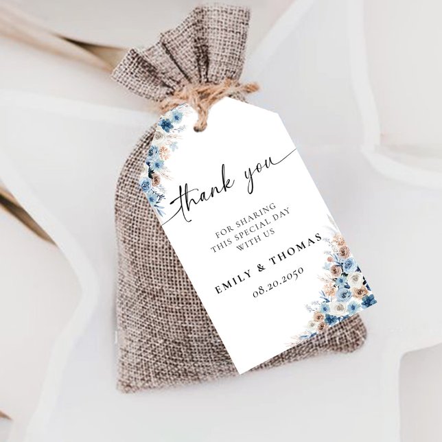 Blue Boho Wedding Zeremony - Tag Geschenkanhänger (Von Creator hochgeladen)