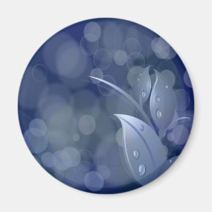 Blue Bokeh-Blätter Magnet