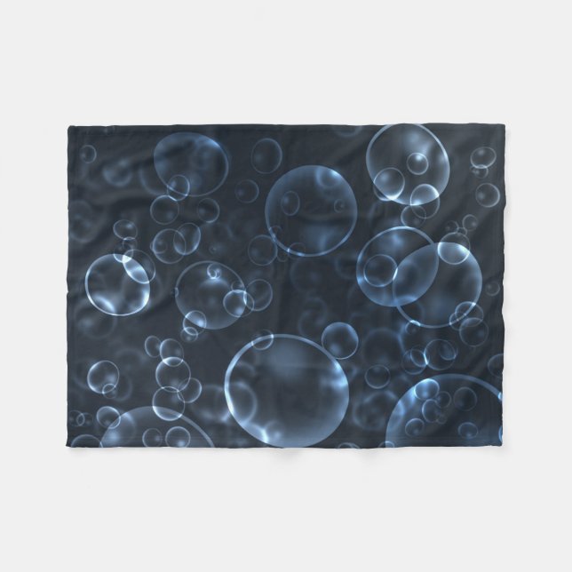 Blue Bokeh Fleecedecke (Vorderseite (Horizontal))