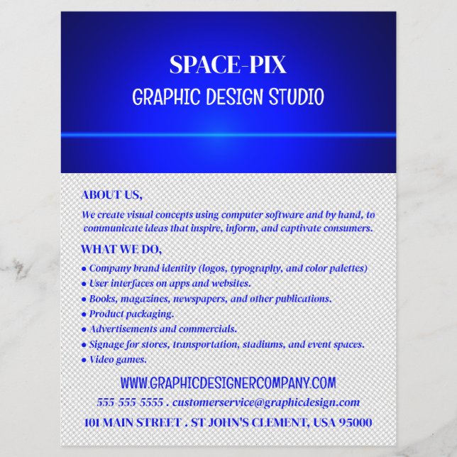 Blue Bokeh Guilloché Design, Grafikdesigner Flyer (Vorne)