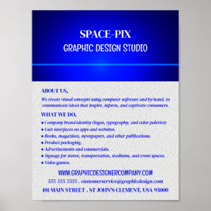 Blue Bokeh Guilloché Design, Grafikdesigner Poster