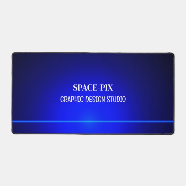 Blue Bokeh Guilloché Design, Grafikdesigner Schreibtischunterlage (Vorderseite)