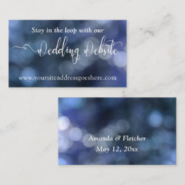 Blue Bokeh Light 32 Wedding Website-Adresse Begleitkarte