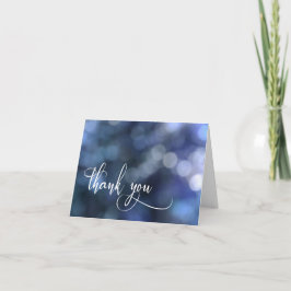 Blue Bokeh Light/Typografie 32 Wedding Danke