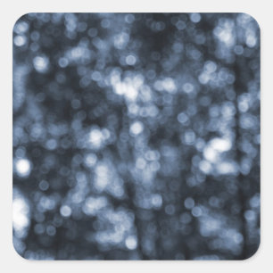 Blue Bokeh Quadratischer Aufkleber
