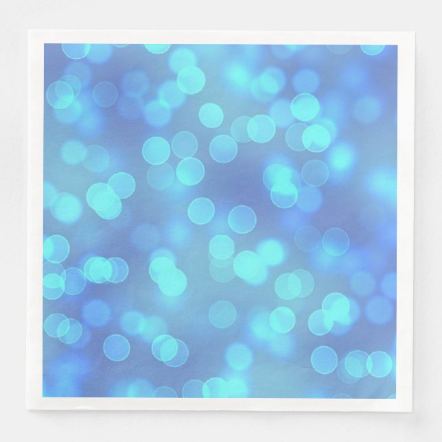 Blue Bokeh Strip Paper Dinner Napkins Serviette (Vorderseite)