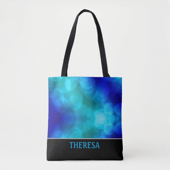 Blue Bokeh Tote Bag (Vorderseite)