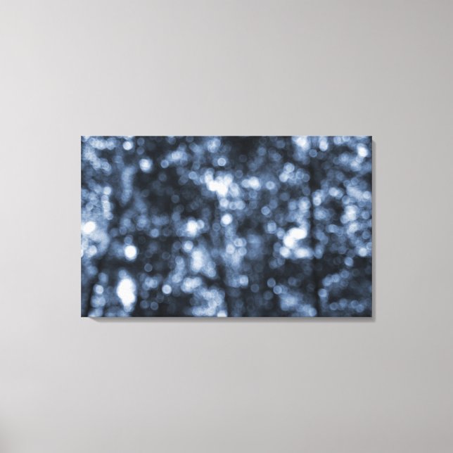 Blue Bokeh Wrapped Canvas Leinwanddruck (Vorderseite)