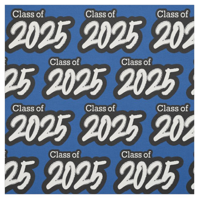 Blue Bold Brush Class of 2025 Stoff (Muster)