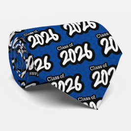 Blue Bold Brush Class of 2026 Neck Tie Krawatte