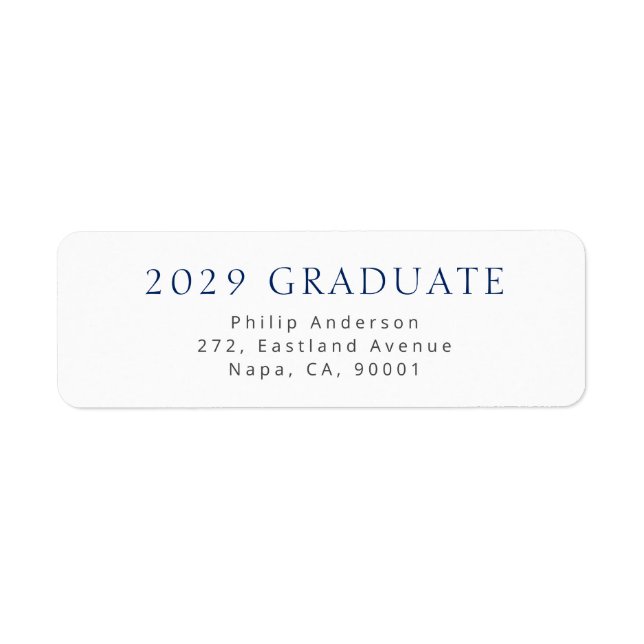Blue Bold Typografy 2024 Graduate Rücksendeadresse (Vorne)