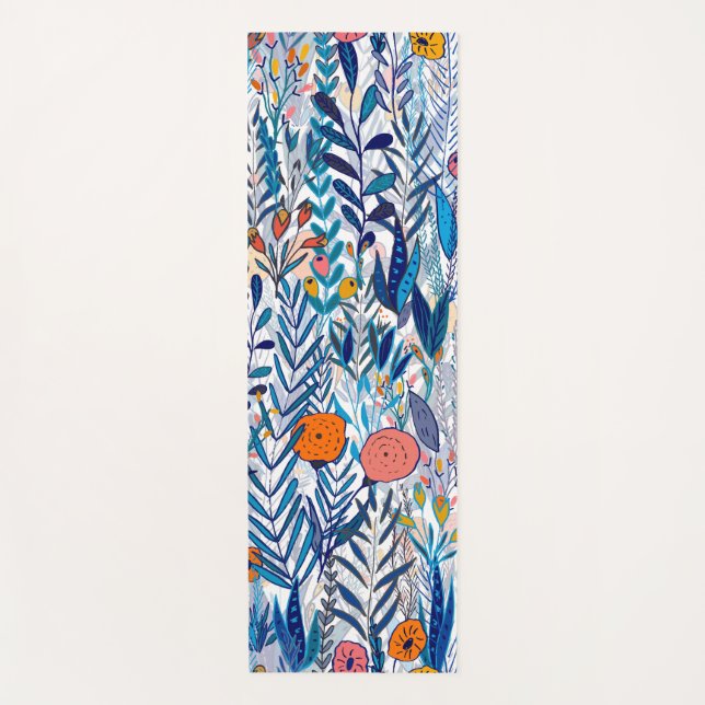 Blue Bold Wildflowers Yogamatte (Vorderseite)