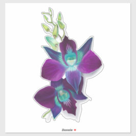 Blue Bom Dendrobium Orchid Blume Kiss-cut Sticker