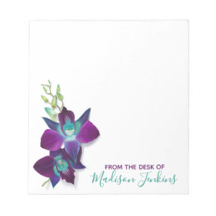 Blue Bom Dendrobium Orchid Blume Personalisiert Notizblock