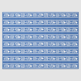 Blue Bone Inlay Floral Border Decoupage Paper Seidenpapier