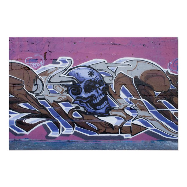 Blue Bonehead Graffiti Poster (Vorderseite)