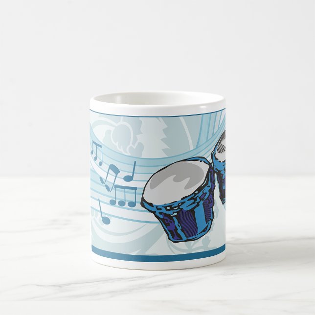 Blue Bongo Drum Music Kaffeetasse (Von Creator hochgeladen)