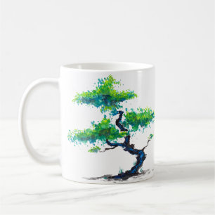 Blue Bonsai Watercolor Tasse