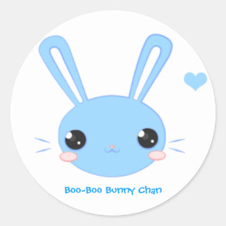 Blue Boo Bunny Chan Stickers