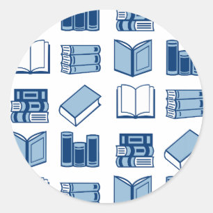 Blue Book Reading and Writing Pattern Runder Aufkleber