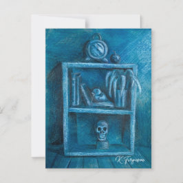 Blue Bookcase Postcard Postkarte