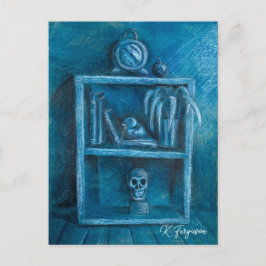 Blue Bookcase Postcard Postkarte