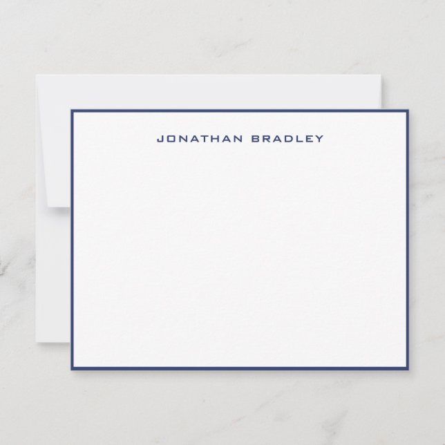 Blue Border All Caps Name Mitteilungskarte (Vorderseite)