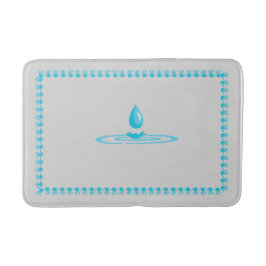 Blue Border Bathmat mit elegantem Wassertropfen Badematte