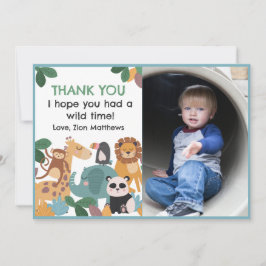 Blue Born Two Be Wild Flat Thank You Card Dankeskarte
