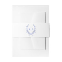Blue Botaniacal & Ribbon Wappen Monogram Wedding