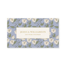 Blue Botanic CottageCore Floral Business Card