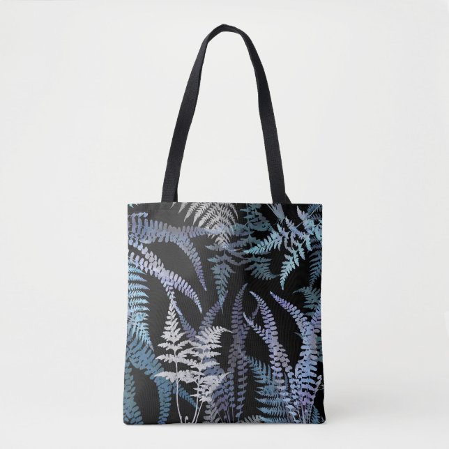 Blue Botanical Ferns on Dark Background (Vorderseite)