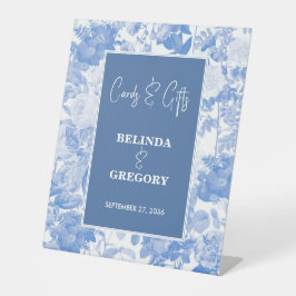 Blue Botanical Florals Wedding Cards & Gifts Sockelschild