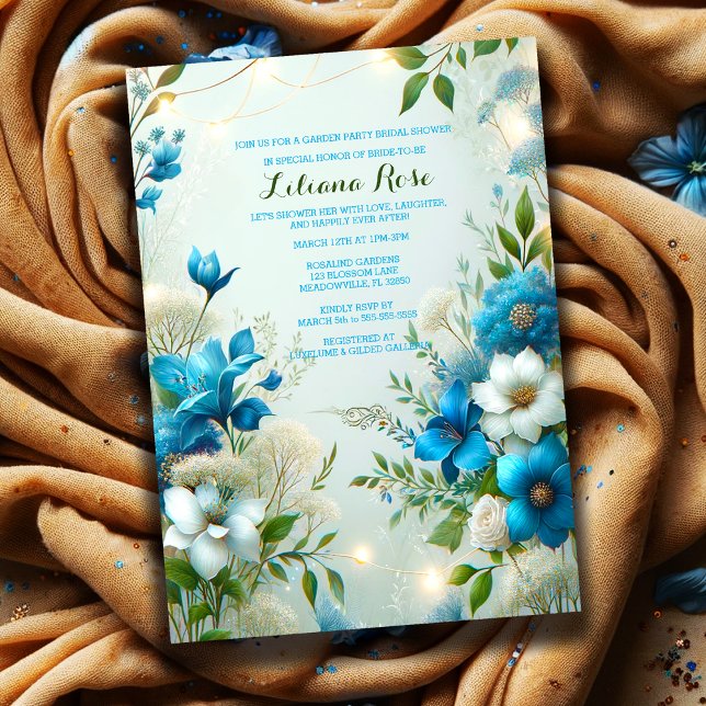 Blue Botanticals Garden Party Dusche von Bride-to- Einladung (Von Creator hochgeladen)