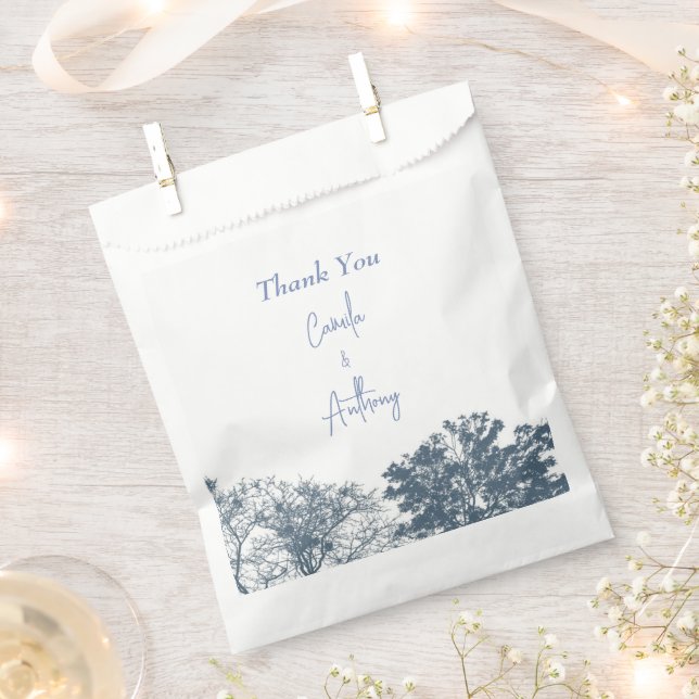 Blue Bottom Trees Boho Wedding Geschenktütchen (Ausgeschnitten)