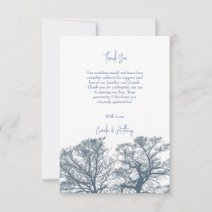 Blue Bottom Trees Tropical Boho Hochzeit Dankeskarte