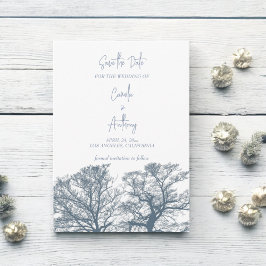 Blue Bottom Trees Tropical Boho Hochzeit Einladung